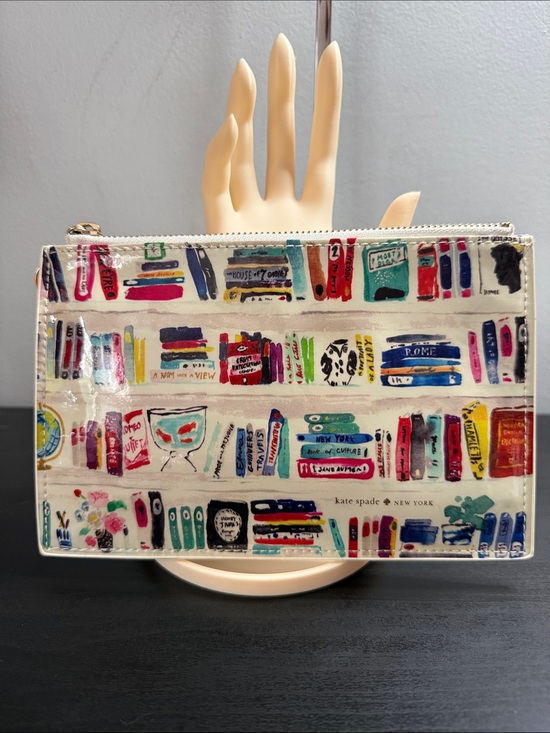 kate spade Accessories - kate spade Multicolor Bookstore Print Zip Pouch on Cream